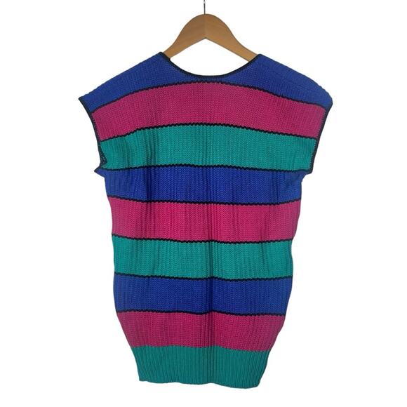 Vintage Multicolor Striped Sweater Top Size Medium - Picture 2 of 8